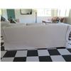 Image 8 : White Covered 3 Seat Sofa Sleeper Bed w/ 2 Leaf Design Cushions 80"x21"x29"H