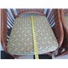 Image 11 : Wood & White Top Table 32"x32"x30"H & 4 Bamboo Chairs w/ Cushions 24"x21"x34"H