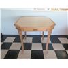 Image 13 : Wood & White Top Table 32"x32"x30"H & 4 Bamboo Chairs w/ Cushions 24"x21"x34"H