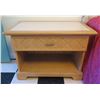 Image 2 : Qty 2 Wood & White Top Night Stands w/ Woven Design Drawers