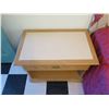 Image 3 : Qty 2 Wood & White Top Night Stands w/ Woven Design Drawers
