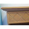Image 4 : Qty 2 Wood & White Top Night Stands w/ Woven Design Drawers