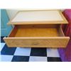 Image 5 : Qty 2 Wood & White Top Night Stands w/ Woven Design Drawers