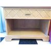 Image 6 : Qty 2 Wood & White Top Night Stands w/ Woven Design Drawers