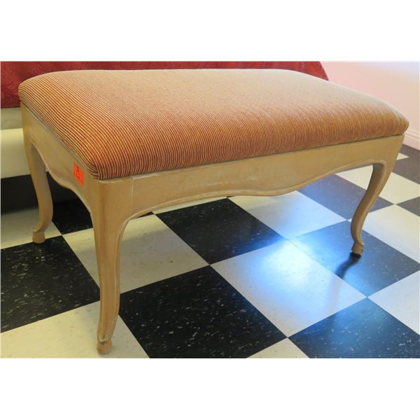 Long Wooden Ottoman/Bench w/ Upholstered Top