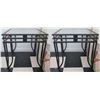 Image 1 : Qty 2 Black Metal End Tables w/ Glass Top 21"x21"x21"