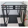 Image 3 : Qty 2 Black Metal End Tables w/ Glass Top 21"x21"x21"