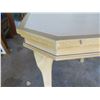 Image 3 : Wood & White Top Octagon Shape Table w/ Front Drawer