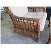 Image 3 : Woven Rattan Chair & Matching Ottoman w/ Upholstered Seat Cushion & Back 31"x24"x32"H
