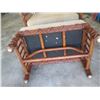 Image 6 : Woven Rattan Chair & Matching Ottoman w/ Upholstered Seat Cushion & Back 31"x24"x32"H