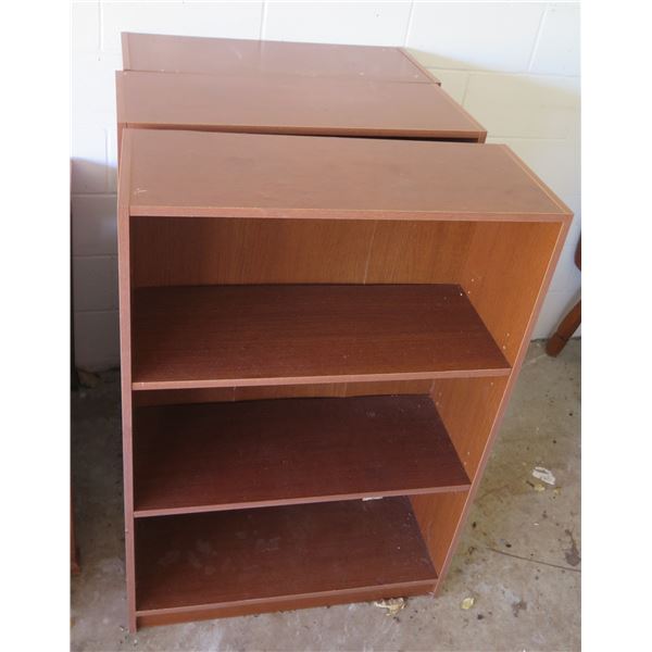 Qty 3 Wooden Adjustable 3-Tier Shelf Units 30"x11"x44"H