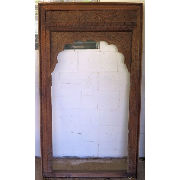 Wooden Door/Window Panel w/ Carved Design 38"x66"H