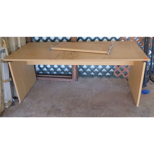 Wooden Work Table w/ Leaf 71"x31"x29"H