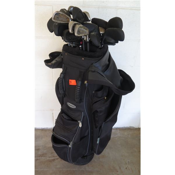 CROSPECE Golf Bag w/ Multiple Pockets, Zipper Top & Multiple Misc Clubs