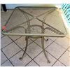 Image 1 : Square Metal Mesh Table w/ Umbrella Hole in Center 28"x28"x29"H