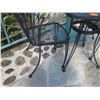 Image 3 : Metal Mesh Square Table & 2 Chairs w/ Outdoor Umbrella in Pedestal Base