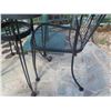 Image 7 : Metal Mesh Square Table & 2 Chairs w/ Outdoor Umbrella in Pedestal Base