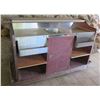 Image 1 : Outdoor Metal Sink on Wooden Cabinet w/ Undershelves & Cabinet  72"x27"x46"H