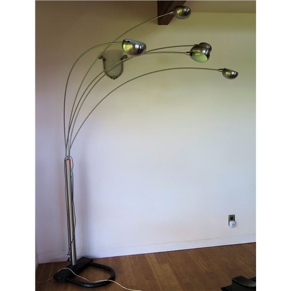Metal Spider Tree Pedestal Lamp w/ 5 Hanging Bulbs 70"H