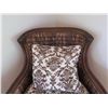 Image 2 : Wood & Wicker Chair w/ Floral Seat & Back Cushions