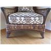 Image 4 : Wood & Wicker Chair w/ Floral Seat & Back Cushions