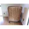 Image 7 : Wood & Wicker Chair w/ Floral Seat & Back Cushions
