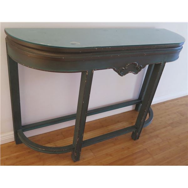 Wooden Curved Entry Table 55"x16"x36"H