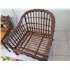 Image 10 : Qty 2 Bamboo Chairs w/  Matching Ottomans & Floral Seat & Back Cushions