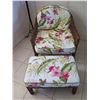 Image 11 : Qty 2 Bamboo Chairs w/  Matching Ottomans & Floral Seat & Back Cushions
