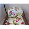 Image 12 : Qty 2 Bamboo Chairs w/  Matching Ottomans & Floral Seat & Back Cushions