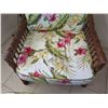 Image 13 : Qty 2 Bamboo Chairs w/  Matching Ottomans & Floral Seat & Back Cushions