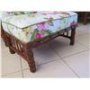 Image 15 : Qty 2 Bamboo Chairs w/  Matching Ottomans & Floral Seat & Back Cushions