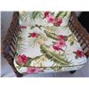 Image 4 : Qty 2 Bamboo Chairs w/  Matching Ottomans & Floral Seat & Back Cushions
