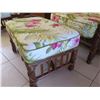 Image 7 : Qty 2 Bamboo Chairs w/  Matching Ottomans & Floral Seat & Back Cushions