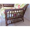 Image 8 : Qty 2 Bamboo Chairs w/  Matching Ottomans & Floral Seat & Back Cushions