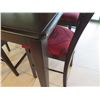 Image 3 : Wooden Table 54"x36" with Leaf & 4 Chairs w/ Upholstered Seat