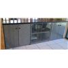 Image 1 : Long Cabinet w/ 3 Double Door Cabinet Sections 98"x18"x33"H (Contents Not Included)
