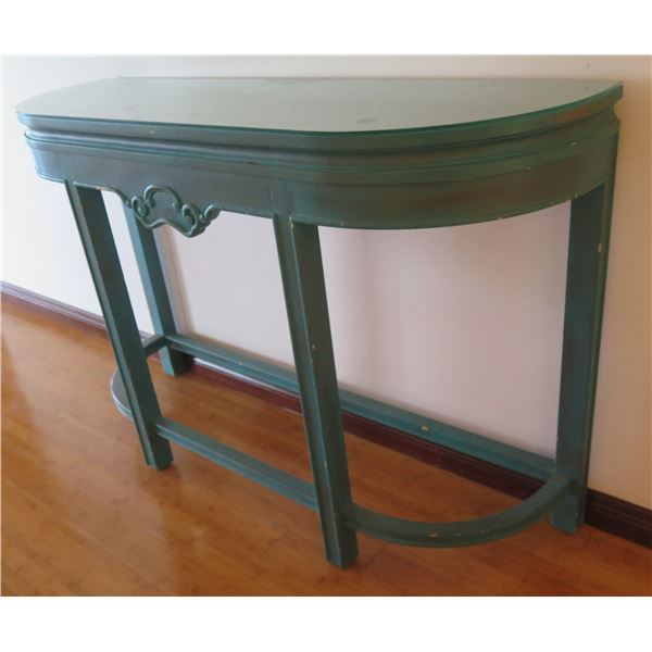 Wooden Curved Entry Table 55"x16"x36"H