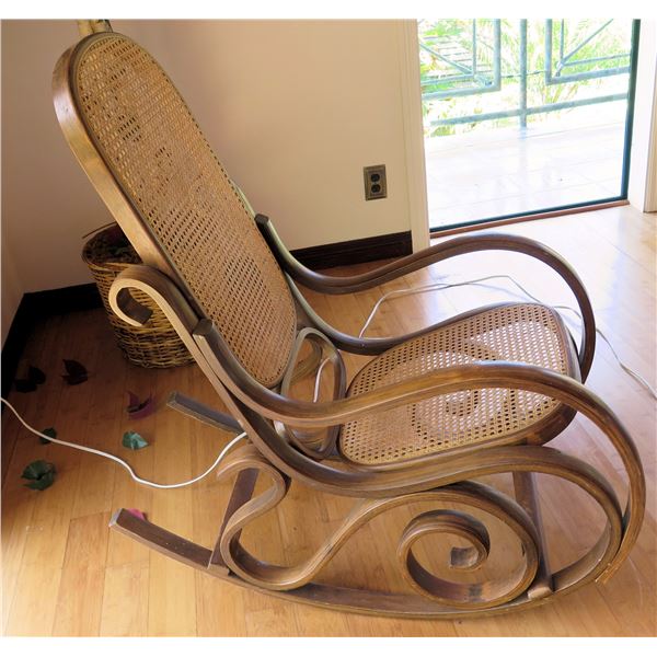 Bentwood Rocking Chair w/ Woven Seat & Back