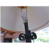 Image 3 : Wrought Iron Lamp w/ Metal Accents & White Shade 65"H