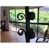 Image 4 : Wrought Iron Lamp w/ Metal Accents & White Shade 65"H