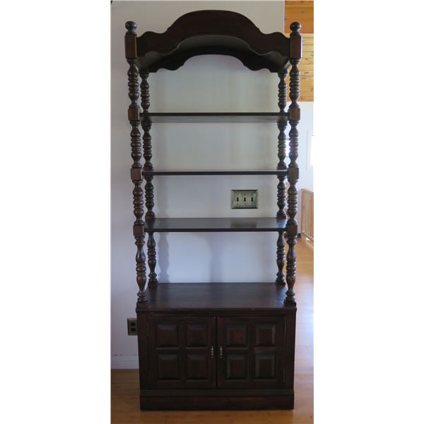 Wooden 4 Tier Shelf w/ Under Cabinet 33"x14"x84"H