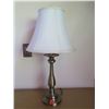 Image 3 : Qty 2 Table Lamps w/ Metal Pedestal Base & White Shades 26"H