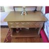 Image 2 : Qty 2 Wood Night Stands w/ Woven Design Drawers