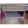 Image 6 : Qty 2 Wood Night Stands w/ Woven Design Drawers