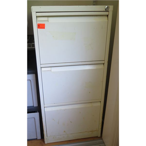 White Vertical 3 Drawer Filing Cabinet