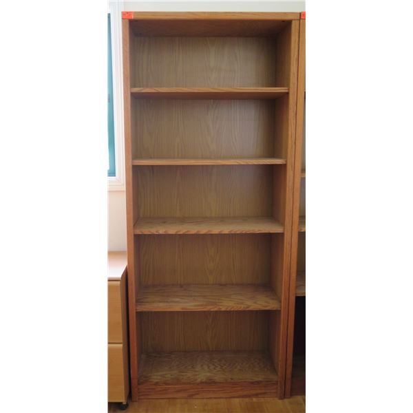 Tall Wooden 5 Tier Shelf 30"x12"x72"H