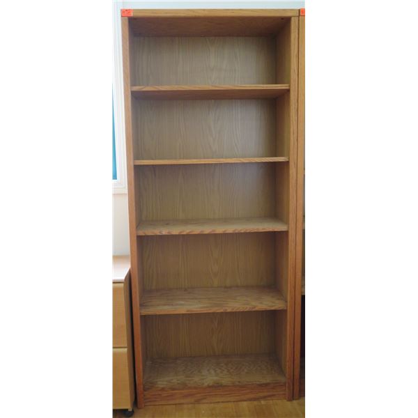 Tall Wooden 5 Tier Shelf 30"x12"x72"H
