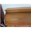 Image 2 : Vintage Secretary Desk w/ Roll Top & Inside Organizer 50"x46"H