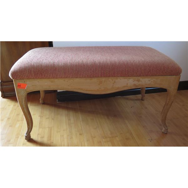 Long Wooden Ottoman/Bench w/ Upholstered Top 34"x18"x18"H